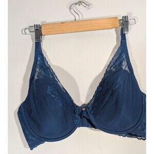 Natori Womens Teal Cherry Blossom Convertible Contour Underwire Bra Sz 36DD